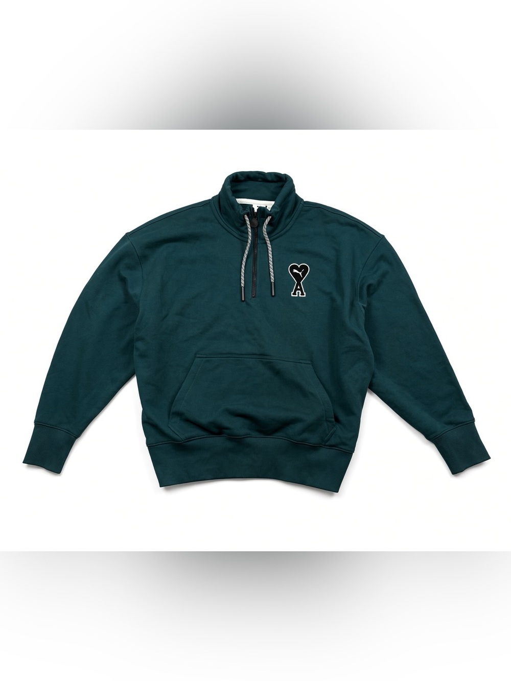 PUMA x AMI Half Zip Sweatshirt Varsity Green XL Heart Logo Collab